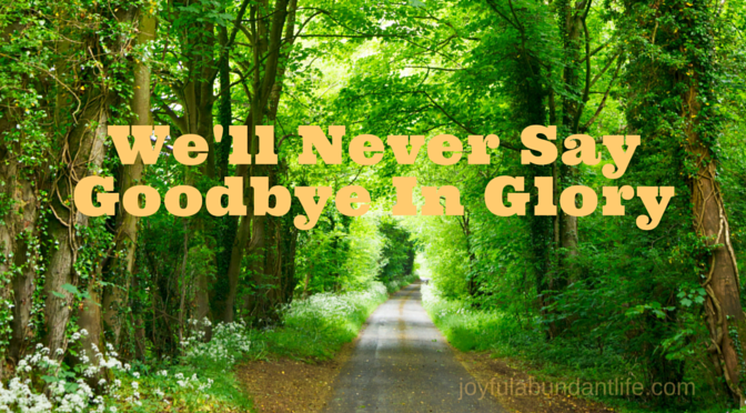 Just Remember: We'll never say goodbye in Glory