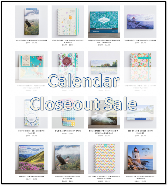 Calendar closeout sale