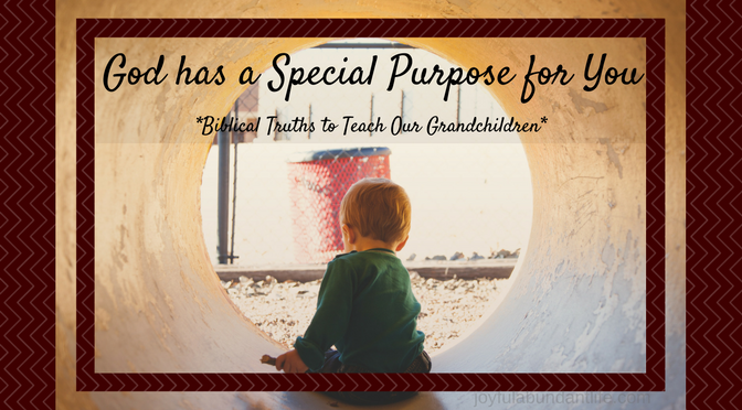 God has a special purpose and plan for each life no matter how young or old